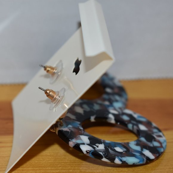 Creative Acetate Plate Geometry Elliptical Diamond Earrings Women's Jewelry - Picture 7 of 10